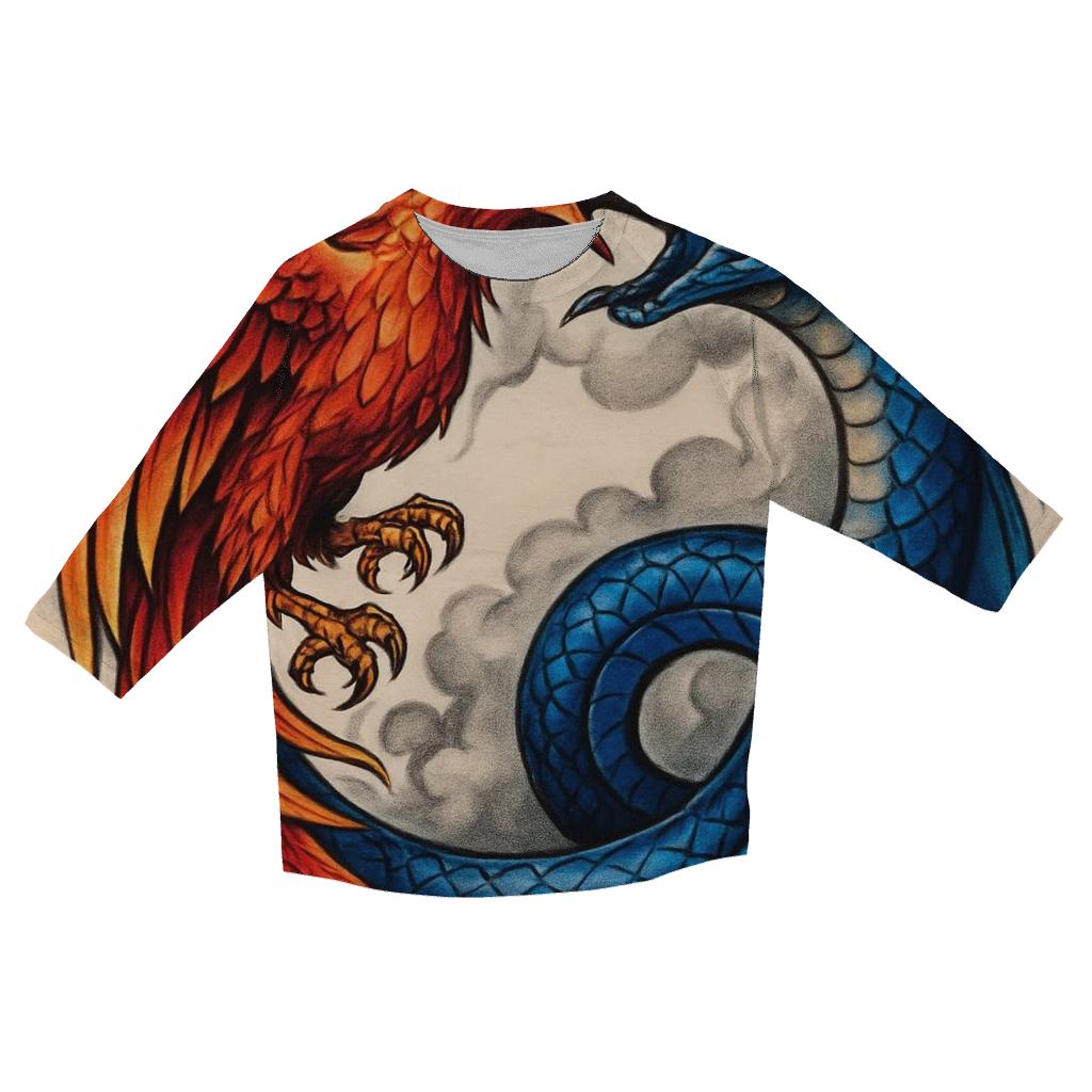 Phoenix Serpent Dual Ouroboros cotton quarter sleeve shirts