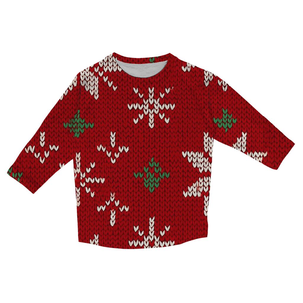 Nordic Star Knit Illusion cotton quarter sleeve shirts