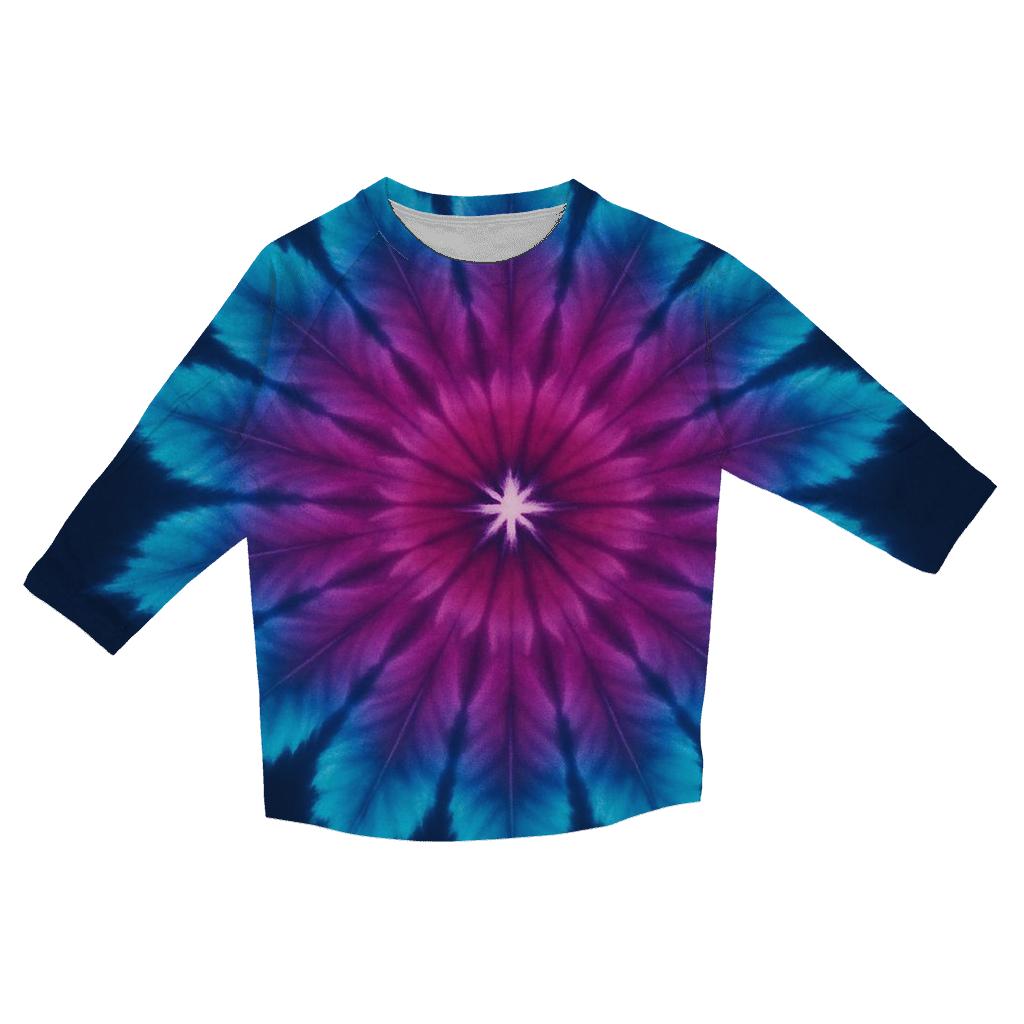 Magenta Cyan Mandala Nova cotton quarter sleeve shirts