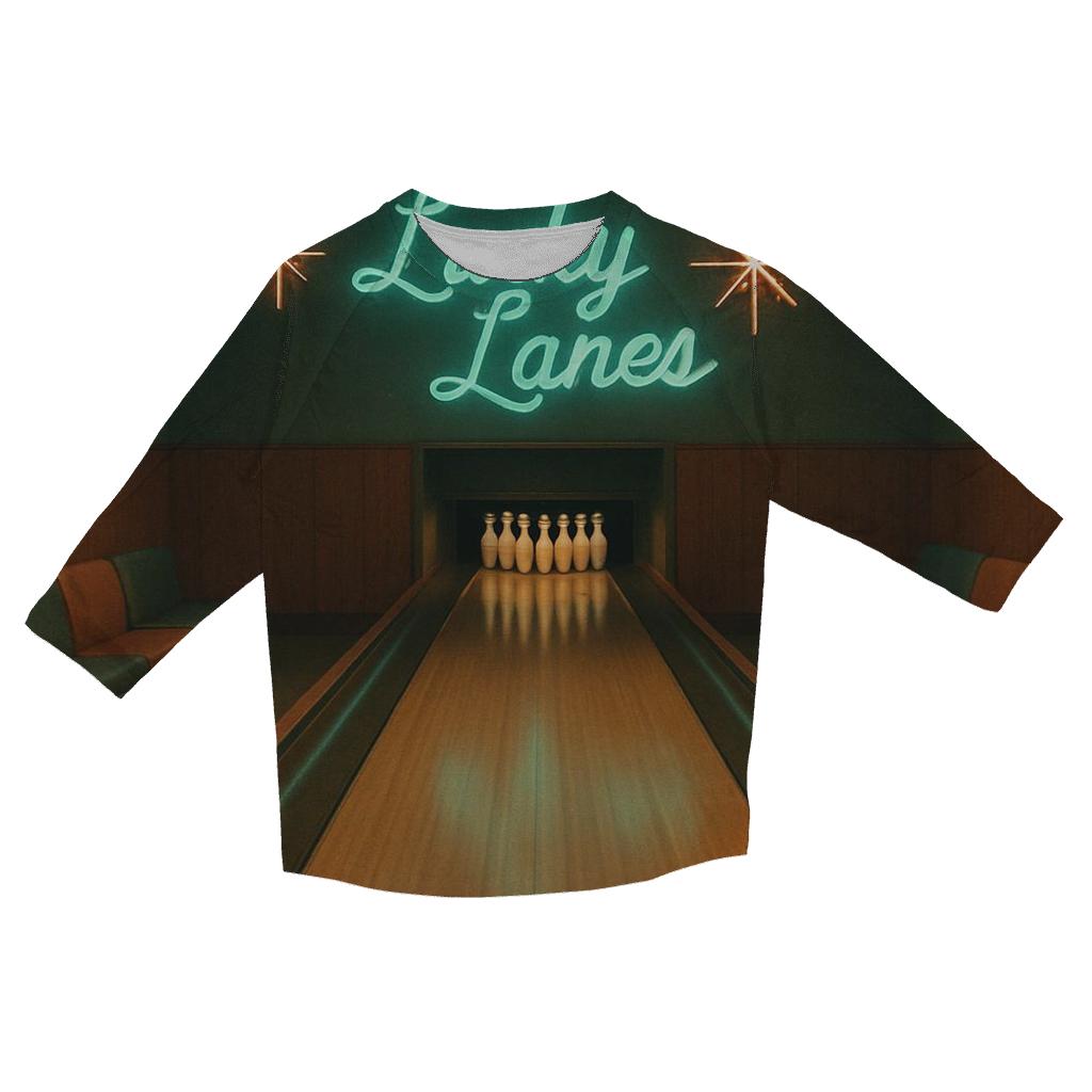 Retro Bowling Alley Night Scene stylish quarter sleeve tops