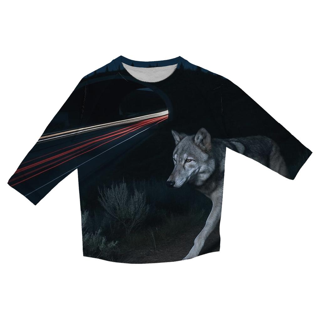 Highway Overpass Wolf At Night personalized 3/4 sleeve tees