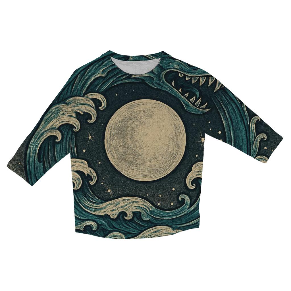 Tidal Moon Ouroboros designer 3/4 sleeve blouses