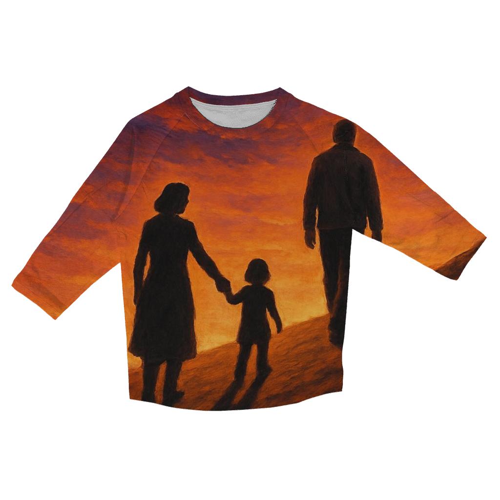 Her Quiet Courage Woven Into Your Shadow printed three quarter sleeve shirts