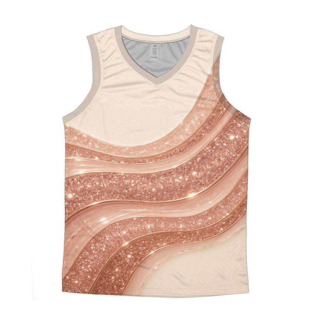 Rose Quartz Glitter Tide sports performance tank tops