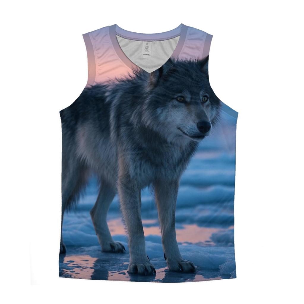Arctic Twilight Wolf On Sea Ice custom tank tops