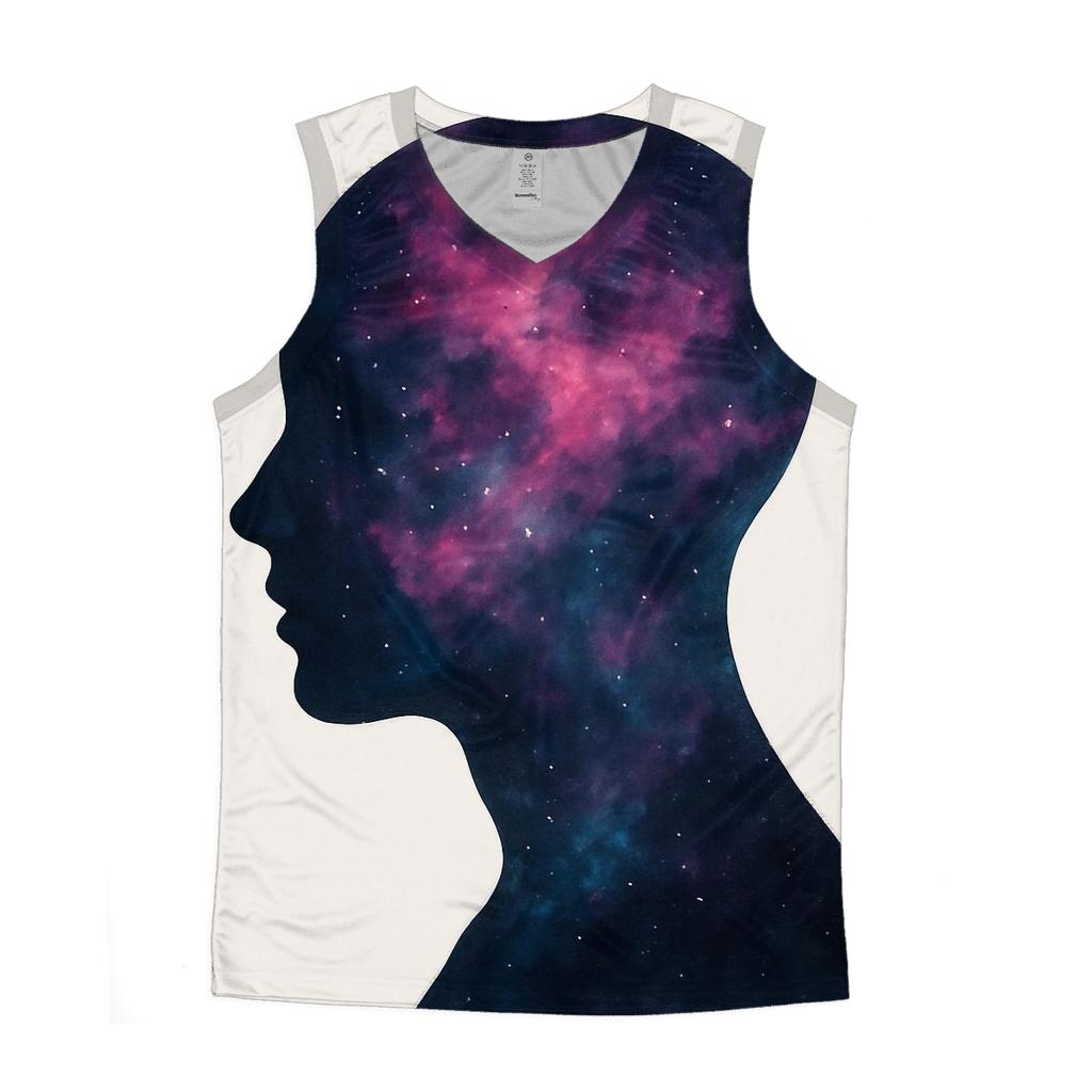 Nebula Bloom Portrait graphic print tank tops
