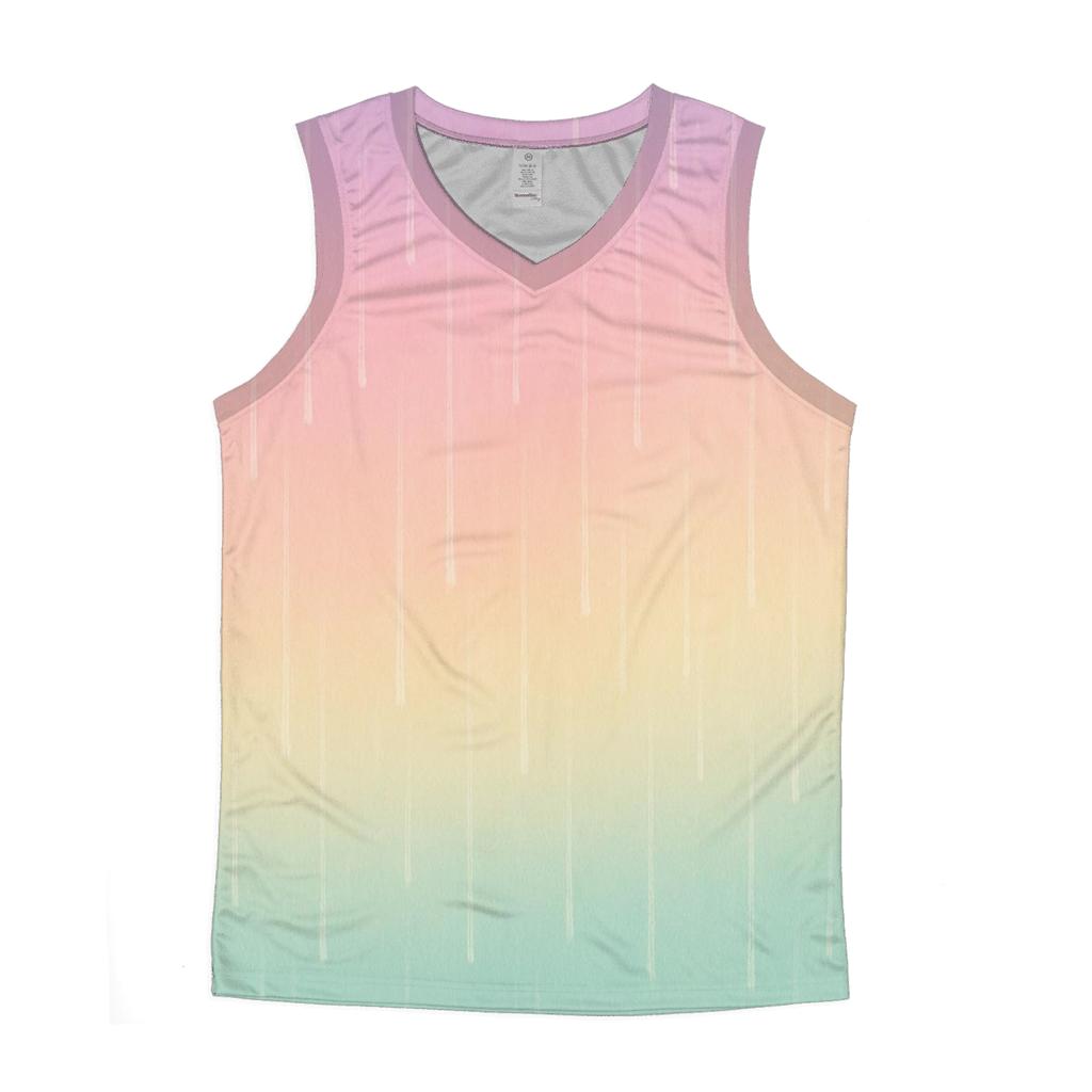 Pastel Rainfall Curtain graphic print tank tops