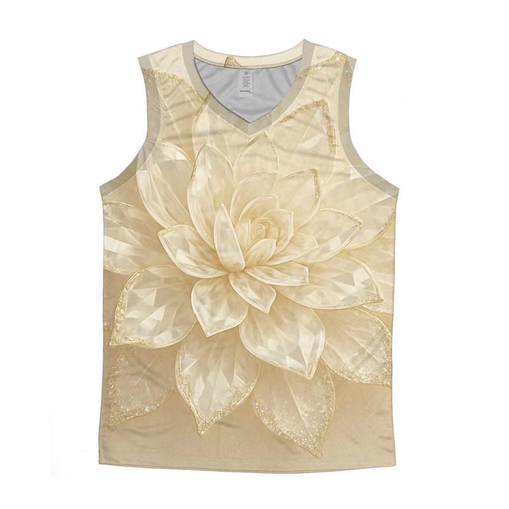 Champagne Crystal Bloom graphic print tank tops