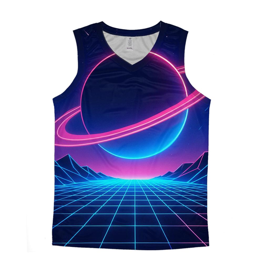 Retro Orbital Arcade Grid cotton sleeveless tops