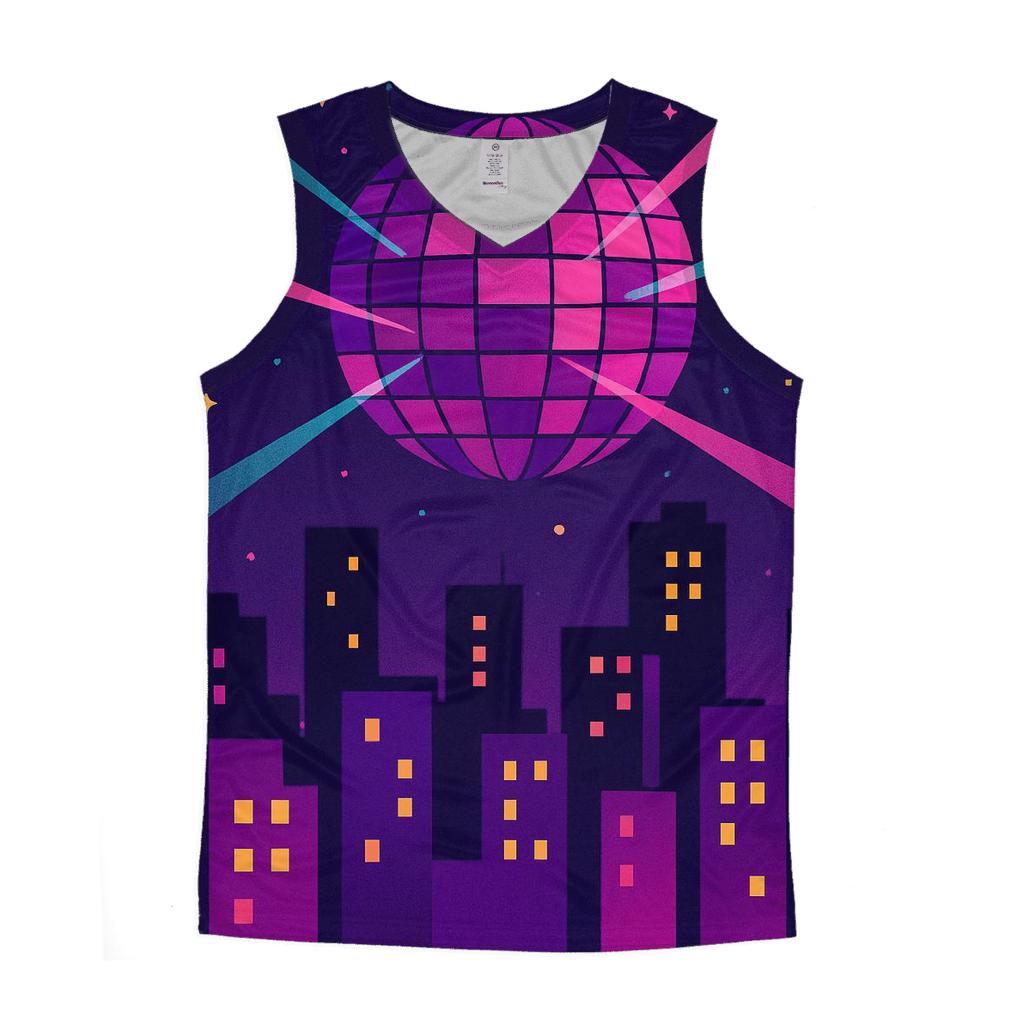Disco City Skyline casual summer tank tops