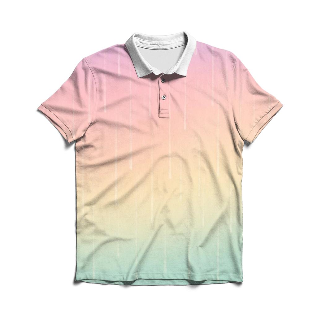 Pastel Rainfall Curtain stylish collar polo tees