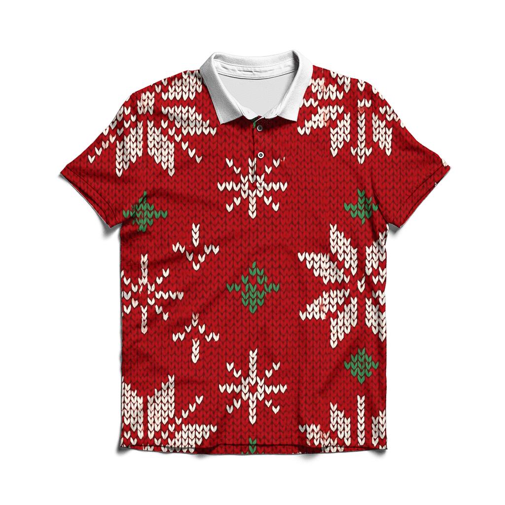 Nordic Star Knit Illusion casual sports polo shirts