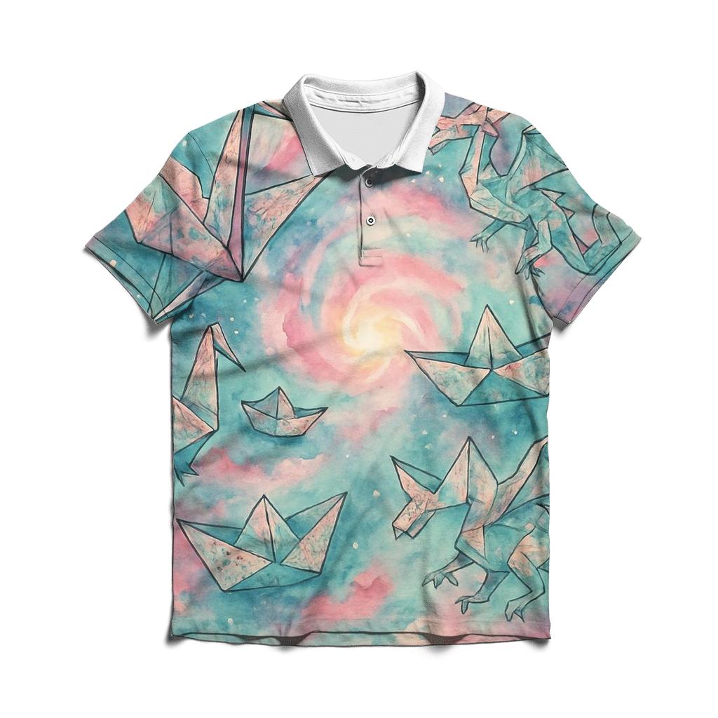 Orbiting Origami Storm custom polo shirts