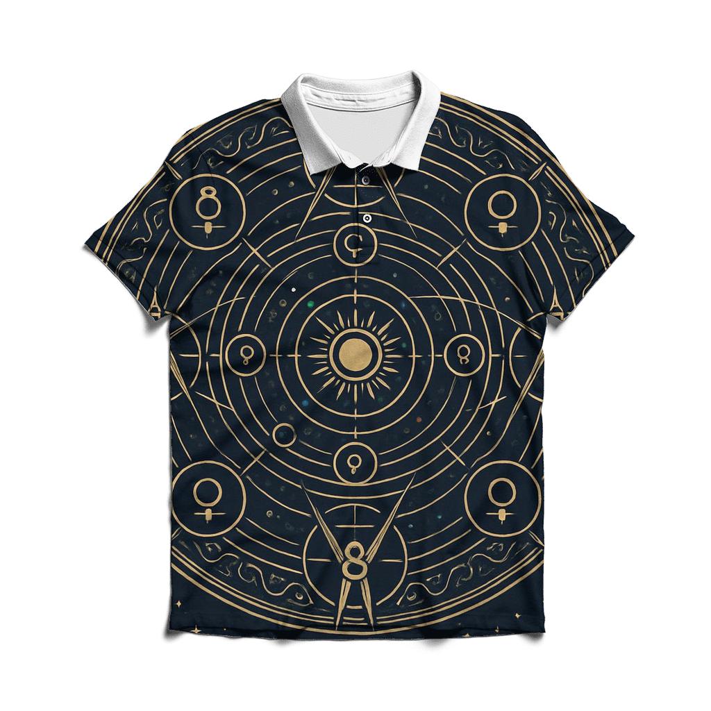 Stellar Compass Mandala casual sports polo shirts