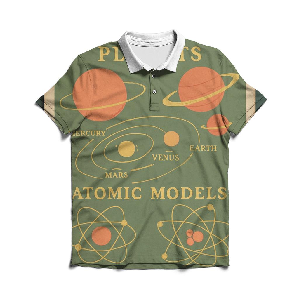Retro Classroom Science Chart embroidered polo tops