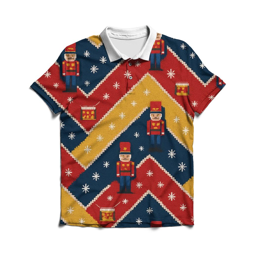 Nutcracker Drumline Chevron Design classic pique polos