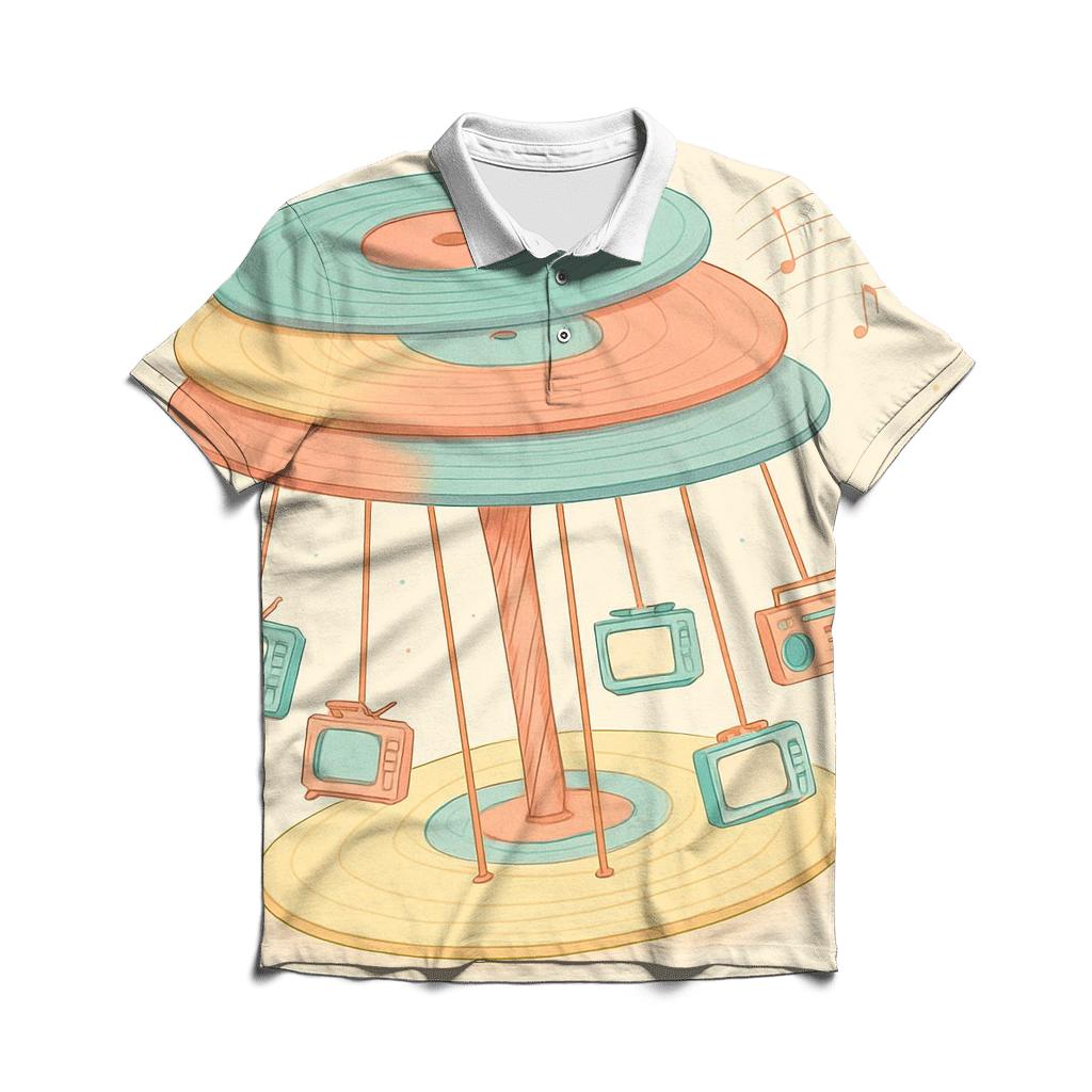 Candy Pop Vinyl Carousel embroidered polo tops