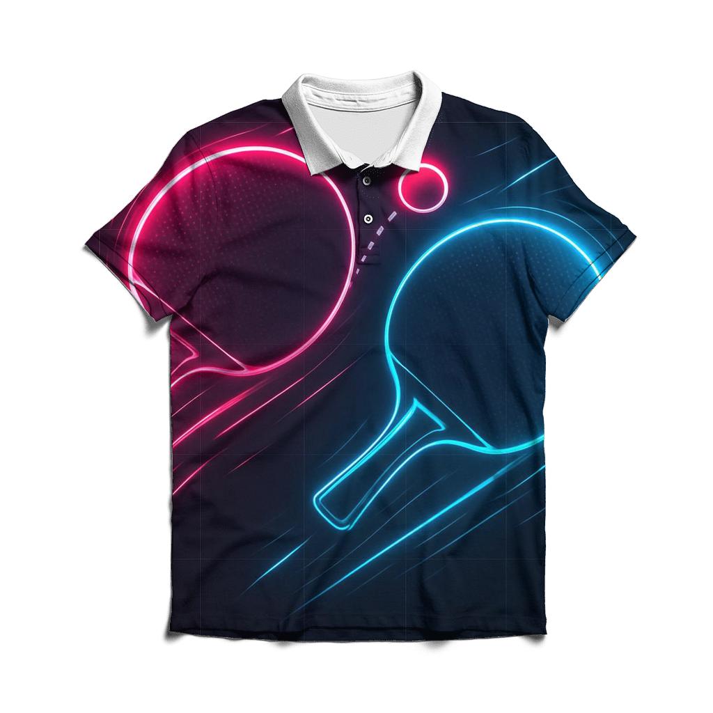 Neon Table Tennis Duel casual sports polo shirts