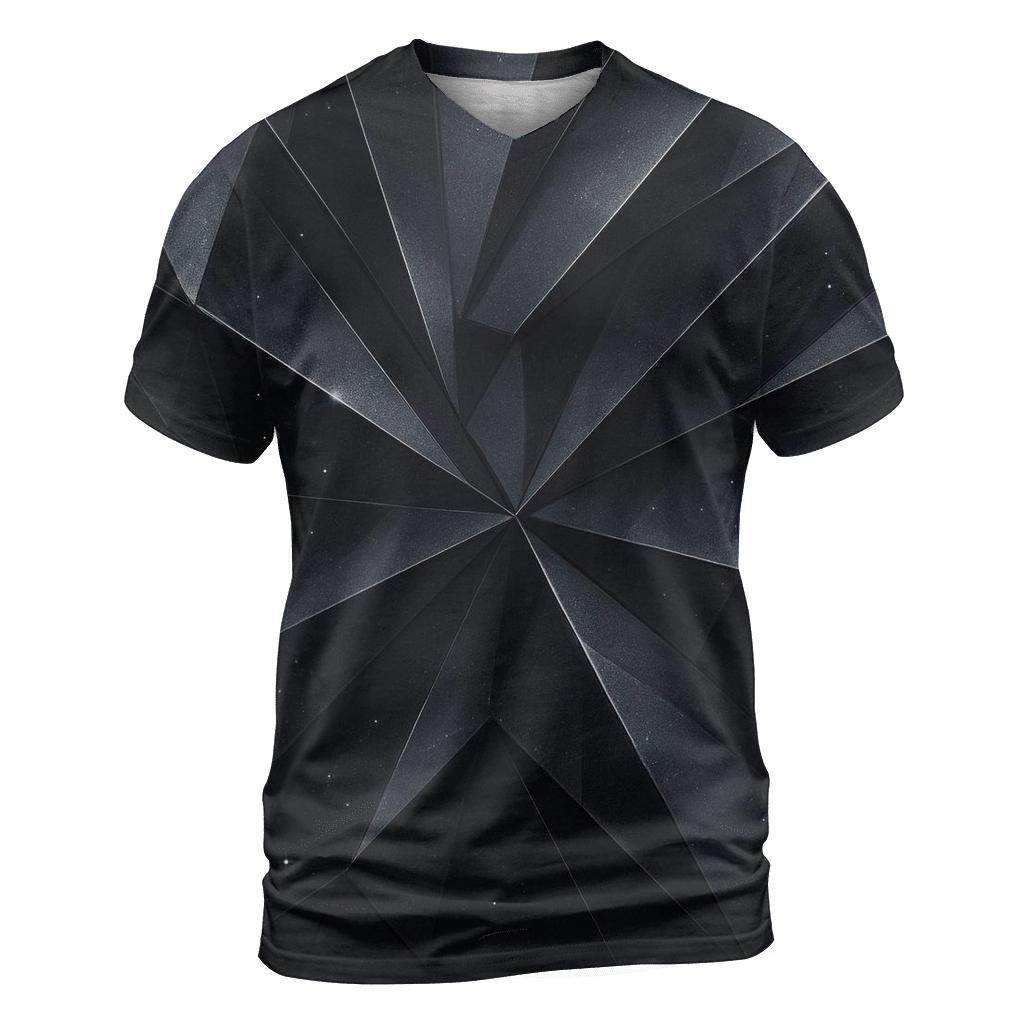 Charcoal Starlight Facets vibrant all-over design tees