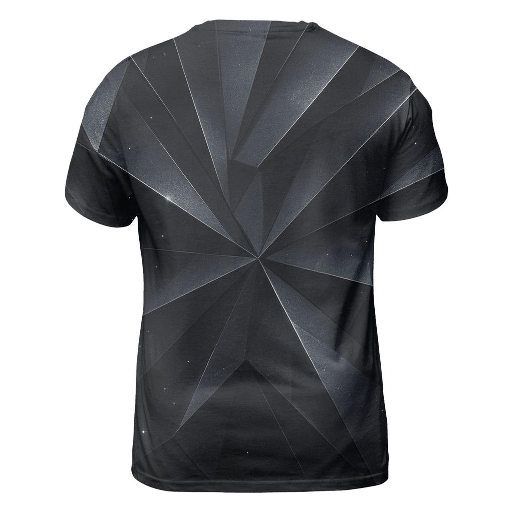 Charcoal Starlight Facets vibrant all-over design tees