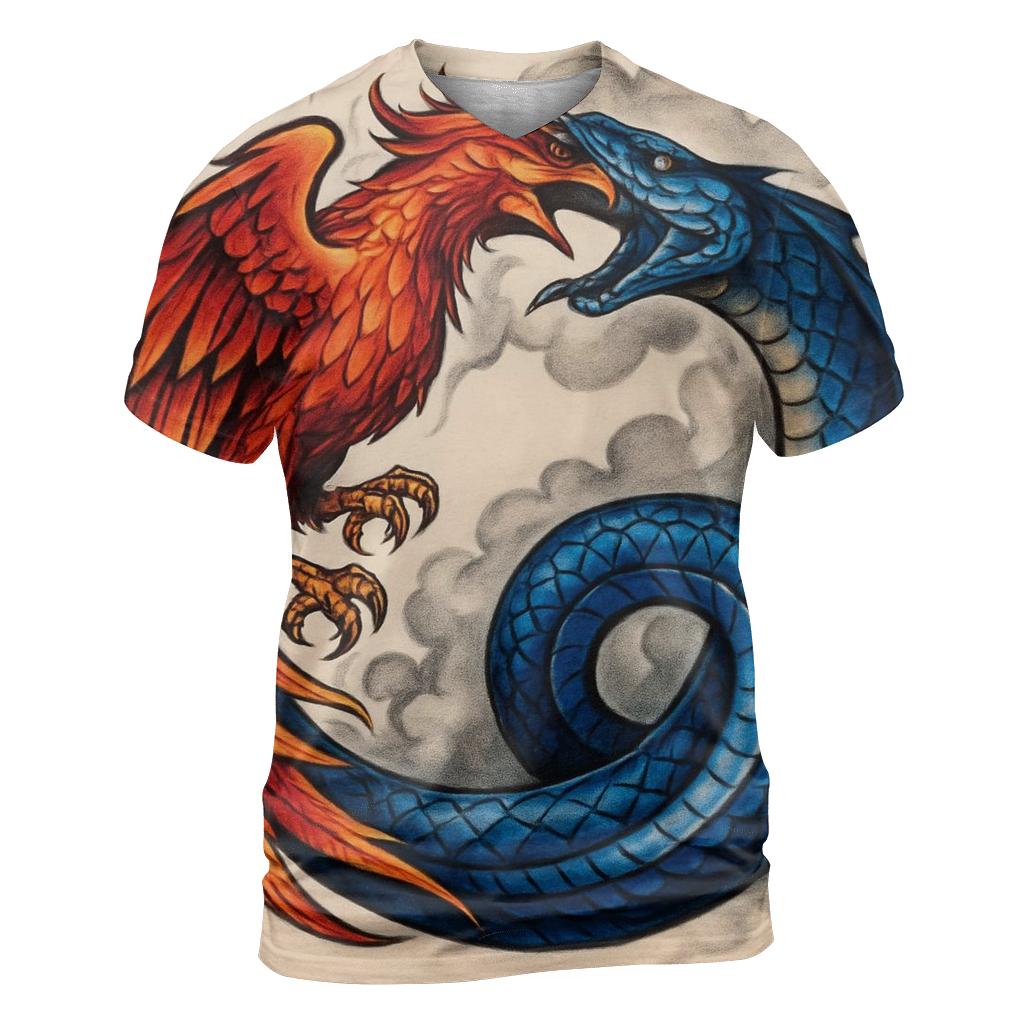 Phoenix Serpent Dual Ouroboros custom all-over print shirts