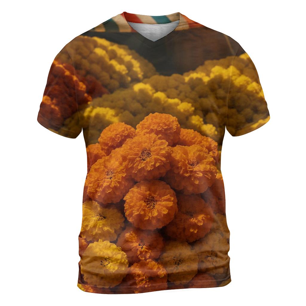Street Market Marigolds For Festival Garlands custom all-over print shirts