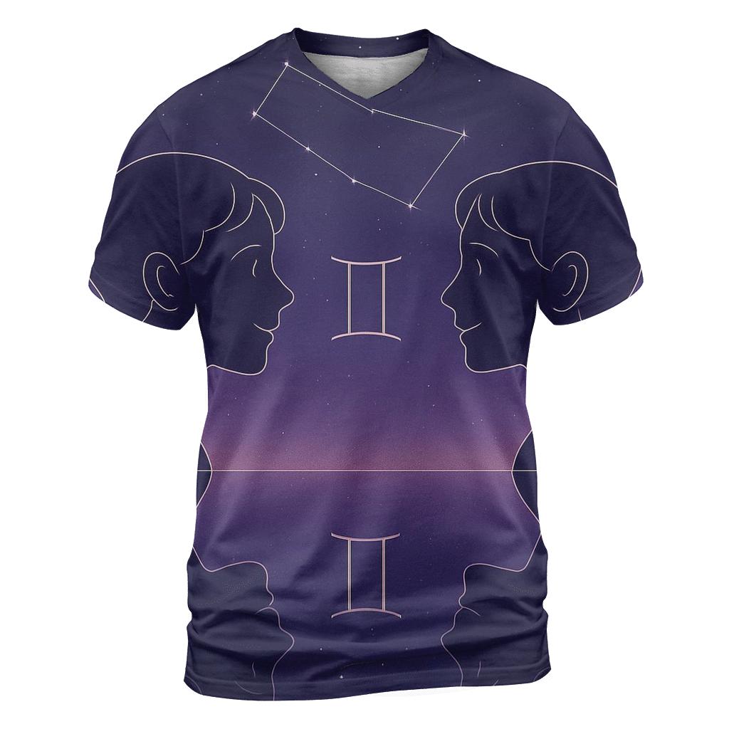 Gemini Mirror Sky Twin Paths statement graphic shirts