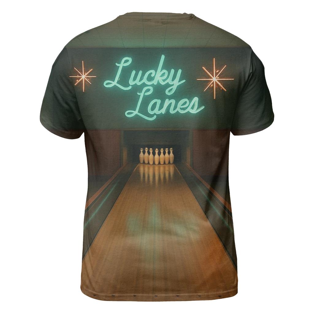 Retro Bowling Alley Night Scene personalized full print shirts