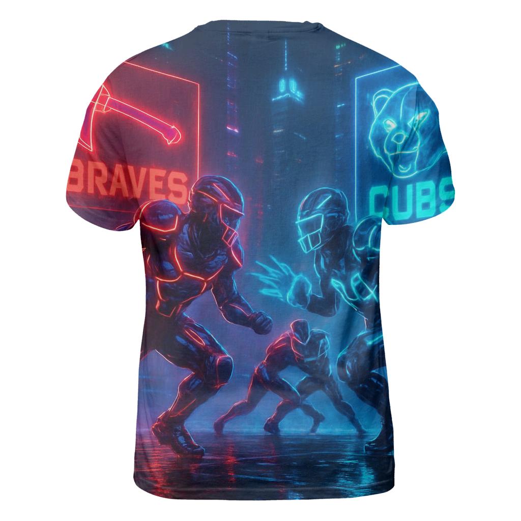 Neon Night Fury Braves And Cubs Cyber Bowl trendy printed shirt styles