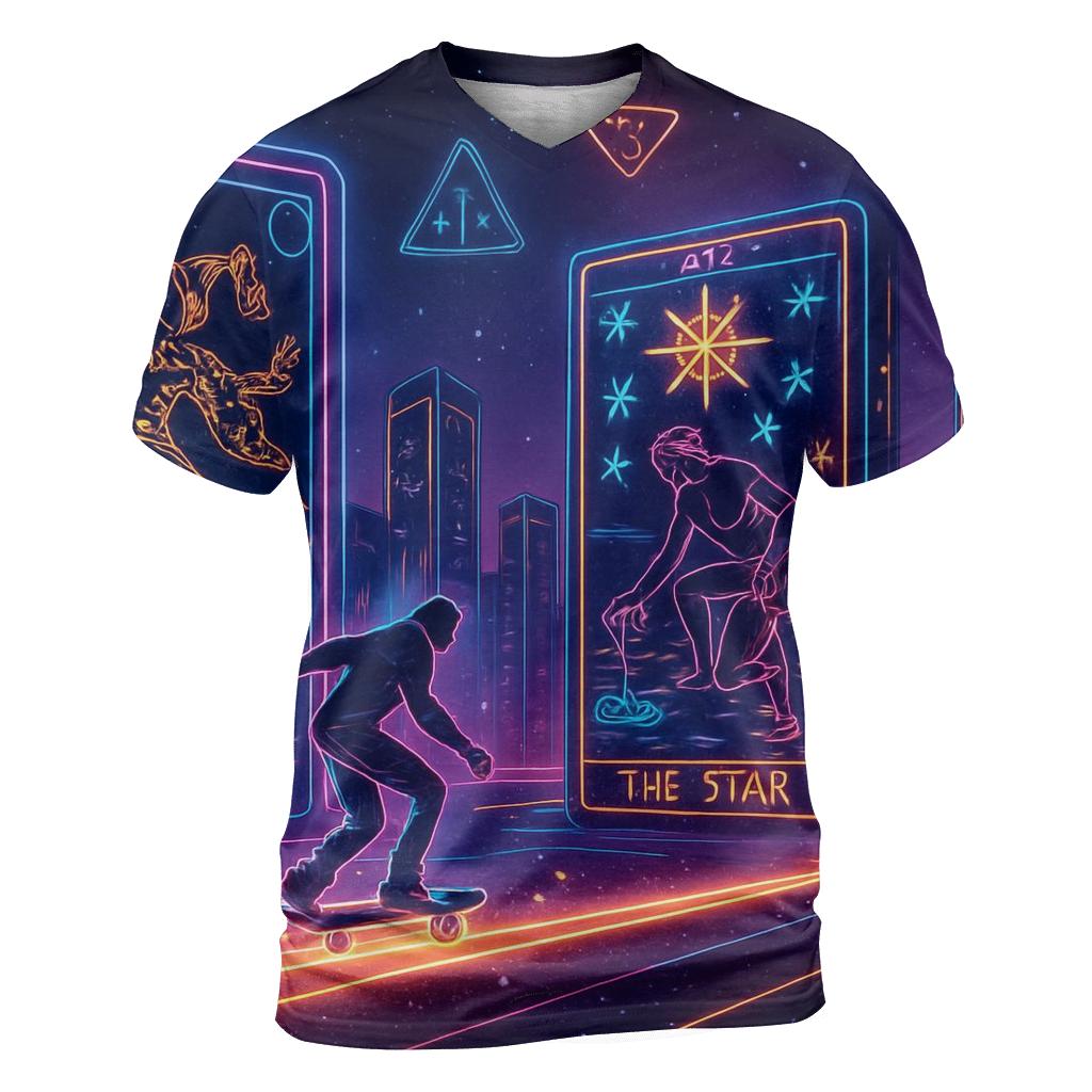 Neon Tarot Skylines trendy printed shirt styles