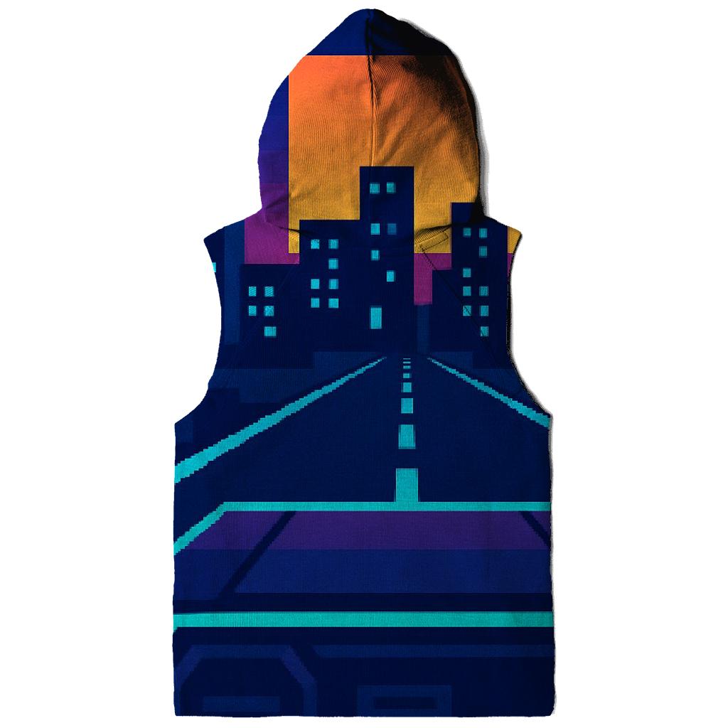Pixel Night City Drive printed hoodies