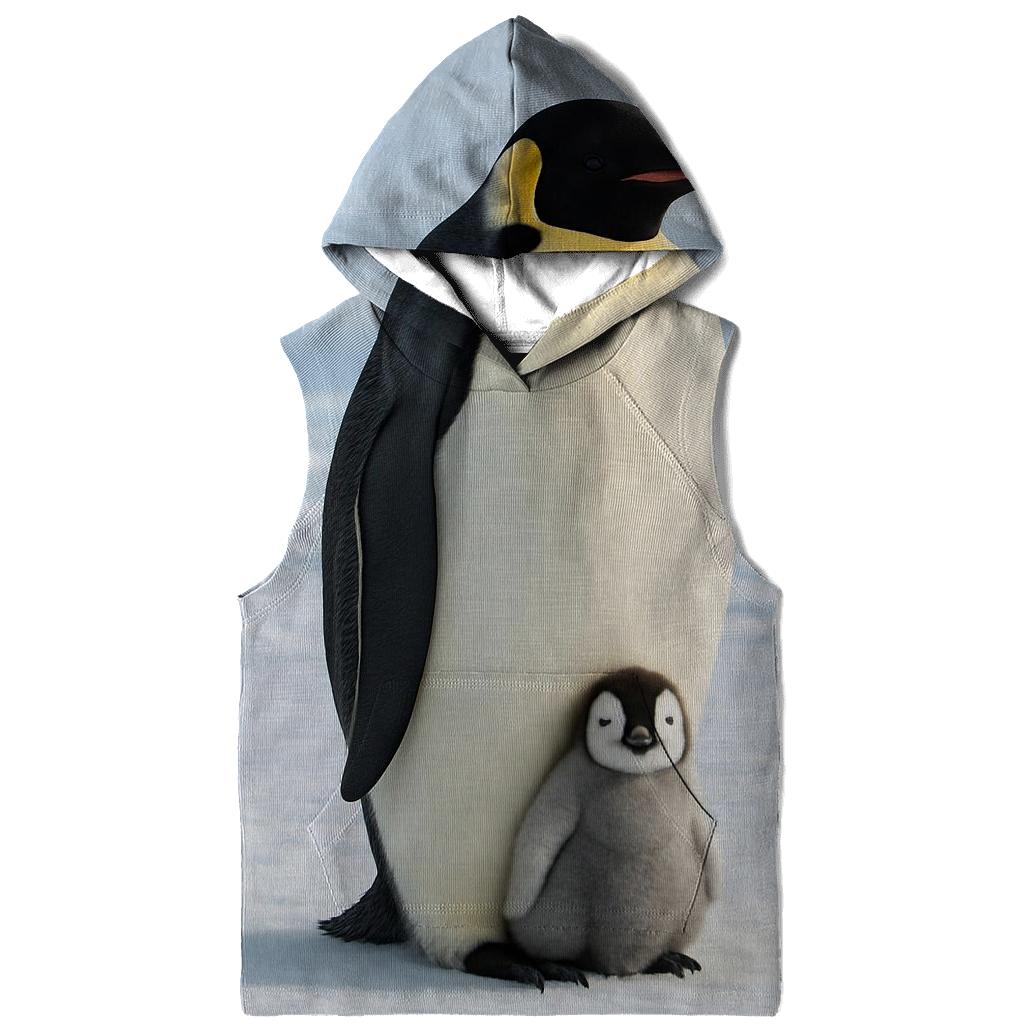 Emperor Penguin Adult With Chick embroidered hoodies