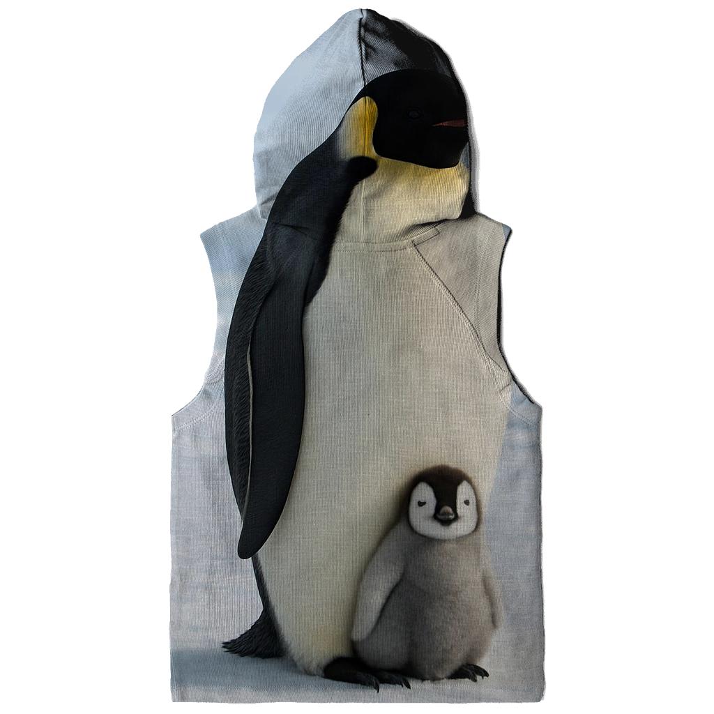 Emperor Penguin Adult With Chick embroidered hoodies