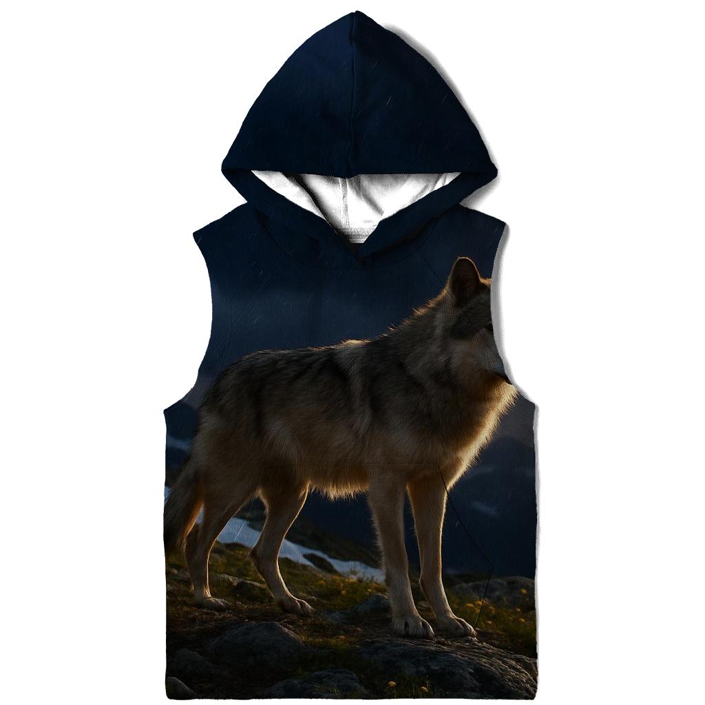 Alpine Ridge Wolf In Summer Storm designer hoodies