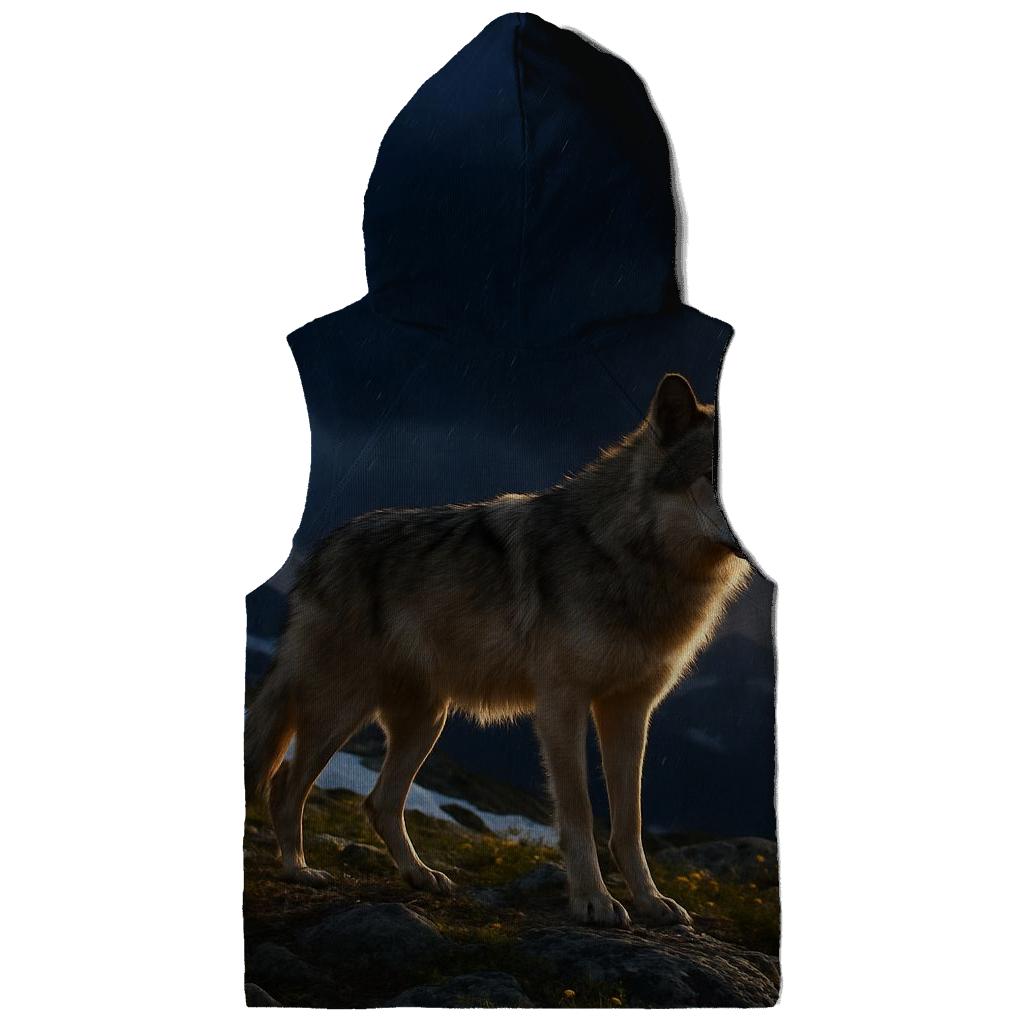 Alpine Ridge Wolf In Summer Storm designer hoodies