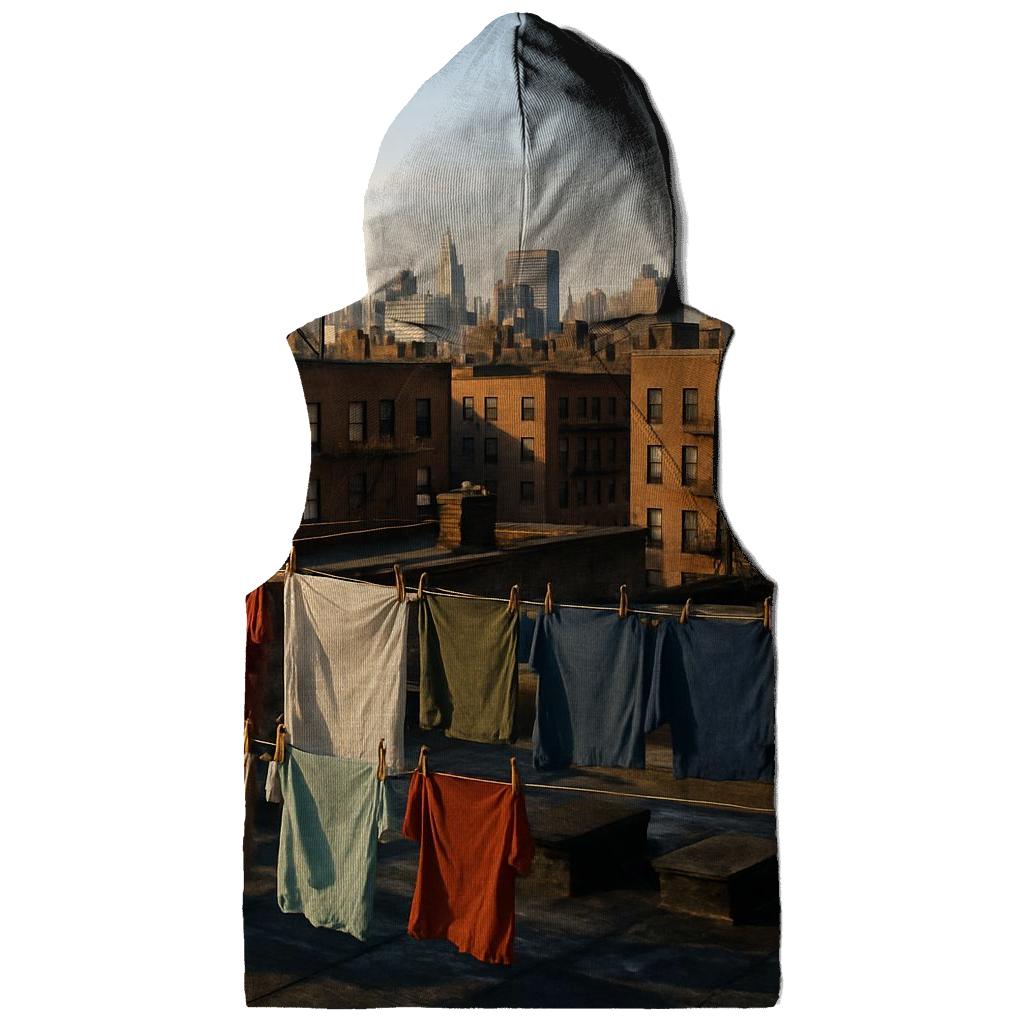 Harlem Rooftop Laundry With Uptown View printed hoodies