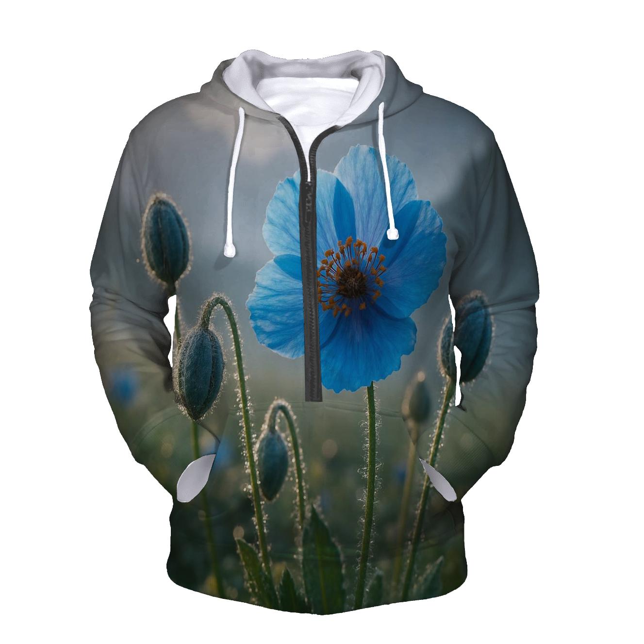 Dawn Dew On Himalayan Blue Poppies graphic hoodies