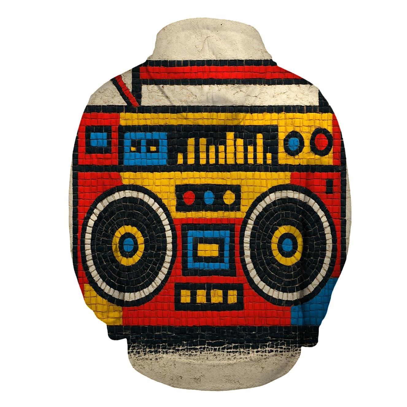Retro Boombox Street Mosaic graphic hoodies