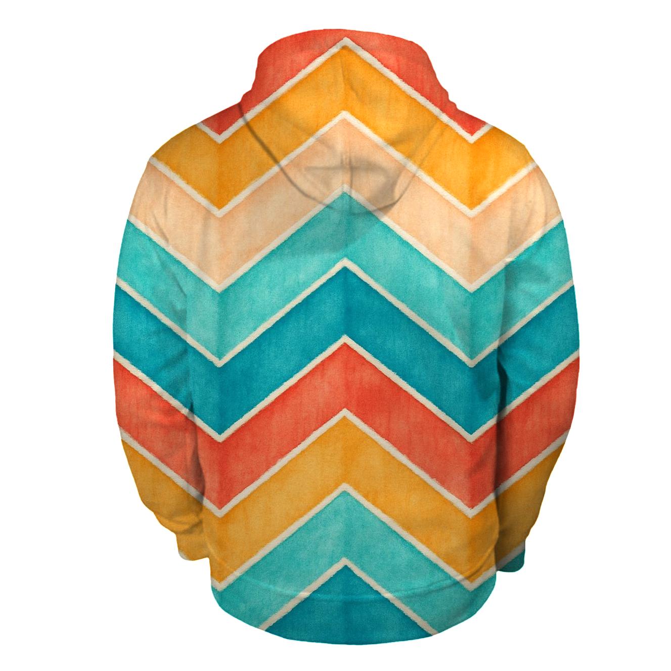 Coral Turquoise Chevron Accordions graphic hoodies