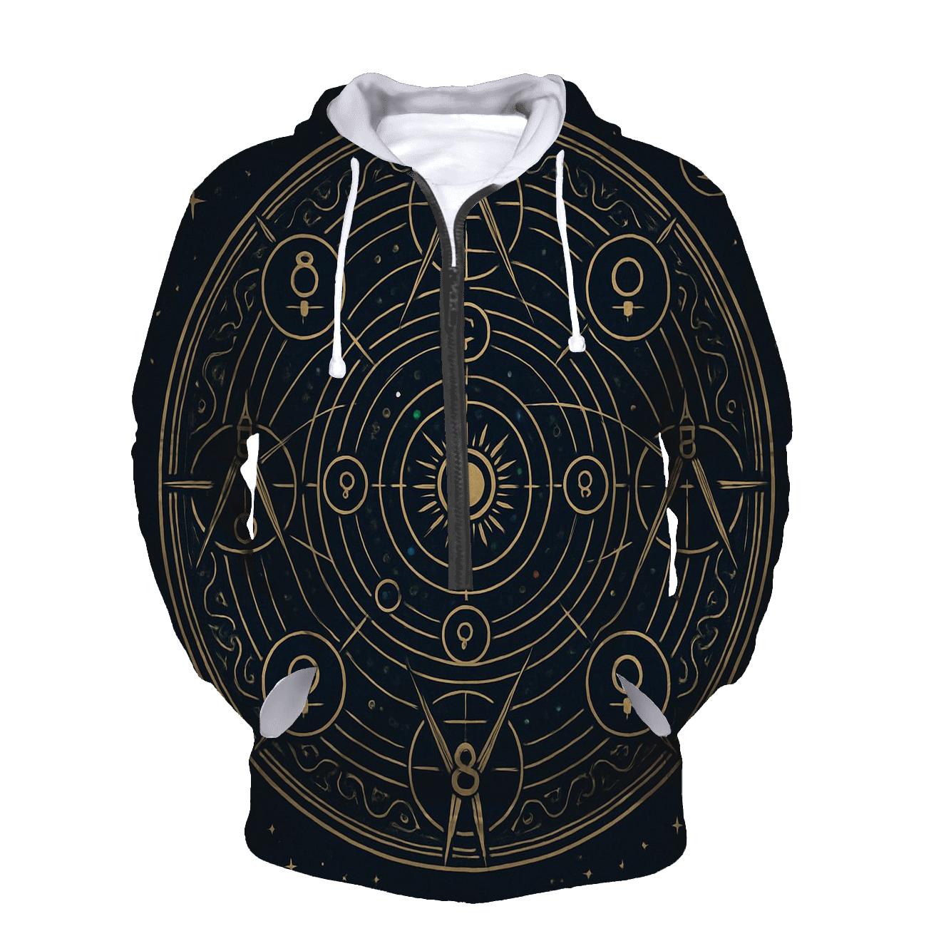 Stellar Compass Mandala printed hoodies