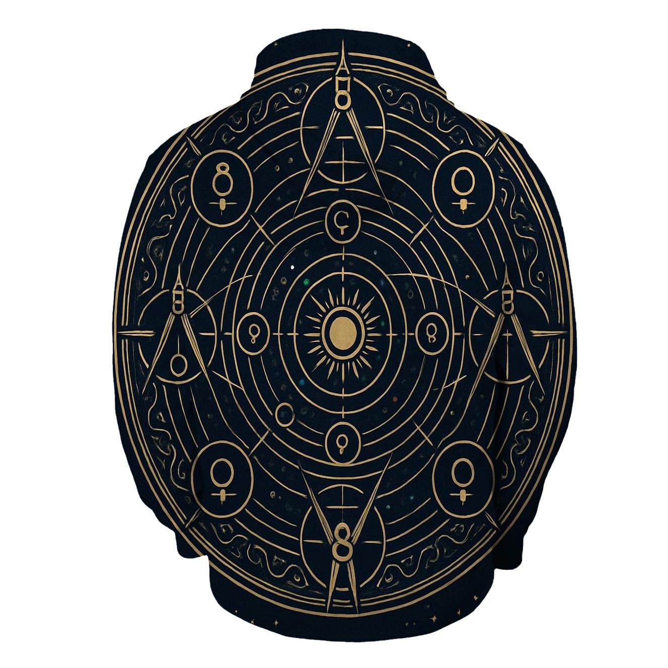Stellar Compass Mandala printed hoodies
