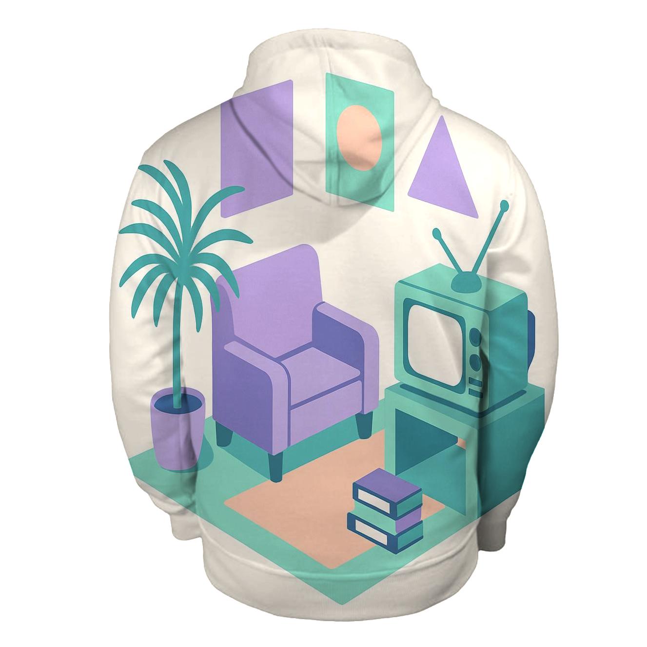 Vaporwave Library Corner lightweight hoodies