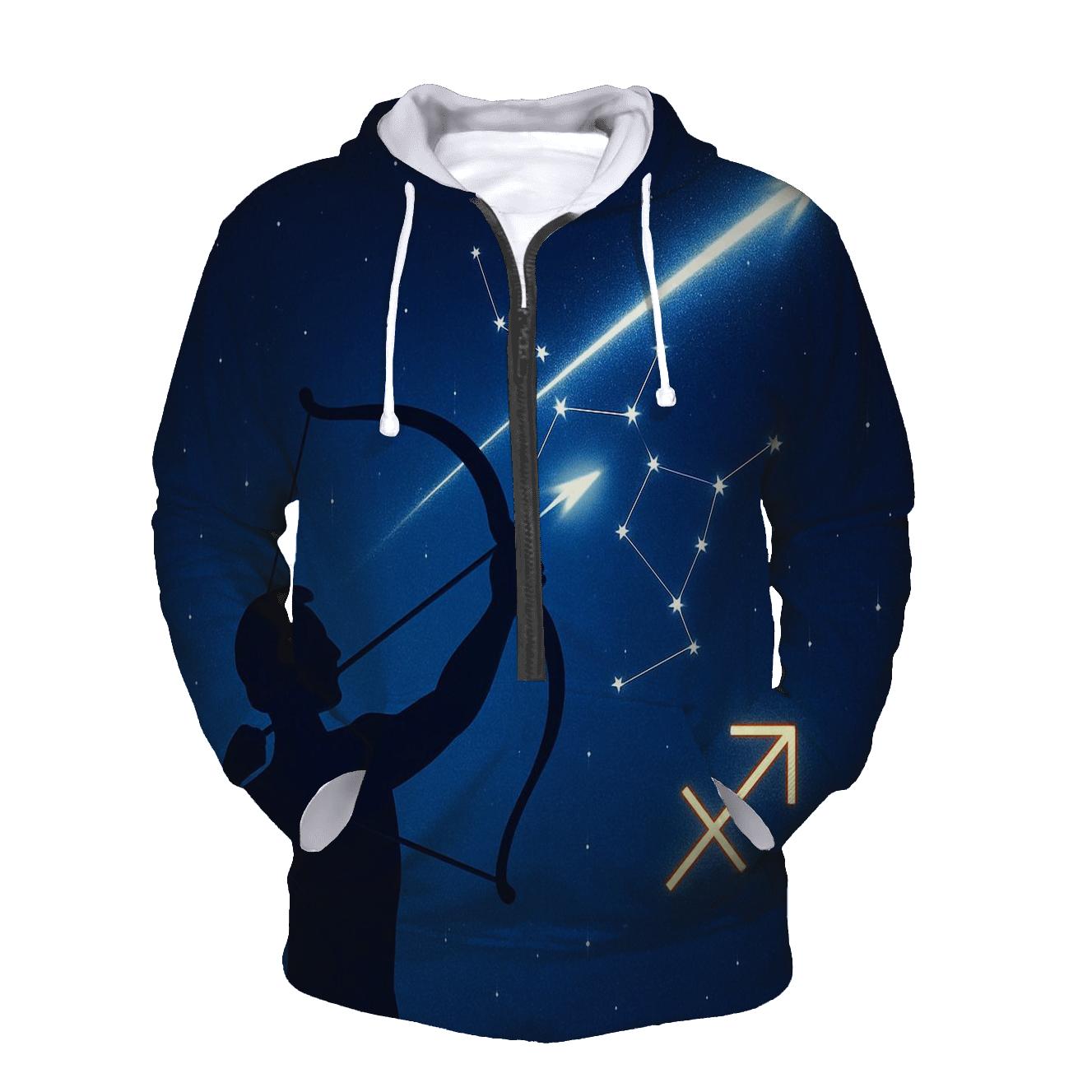Sagittarius Archer Comet Trail embroidered hoodies