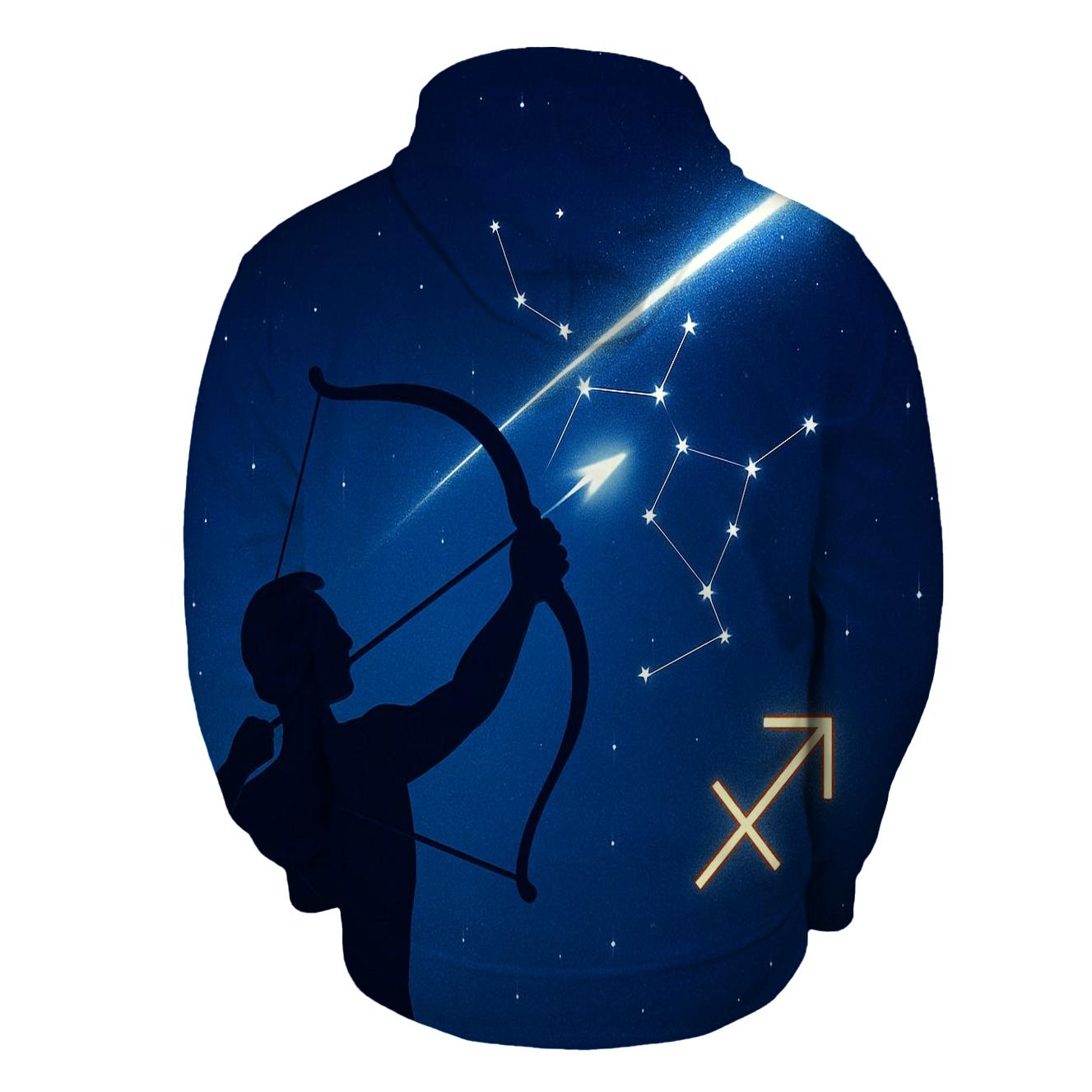 Sagittarius Archer Comet Trail embroidered hoodies