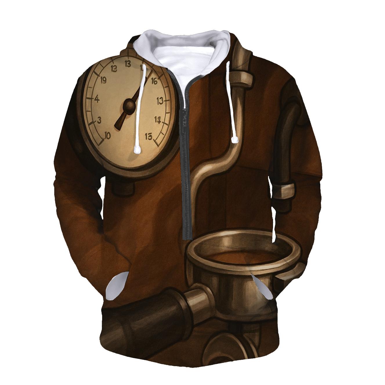 Pressure Gauge Espresso graphic hoodies