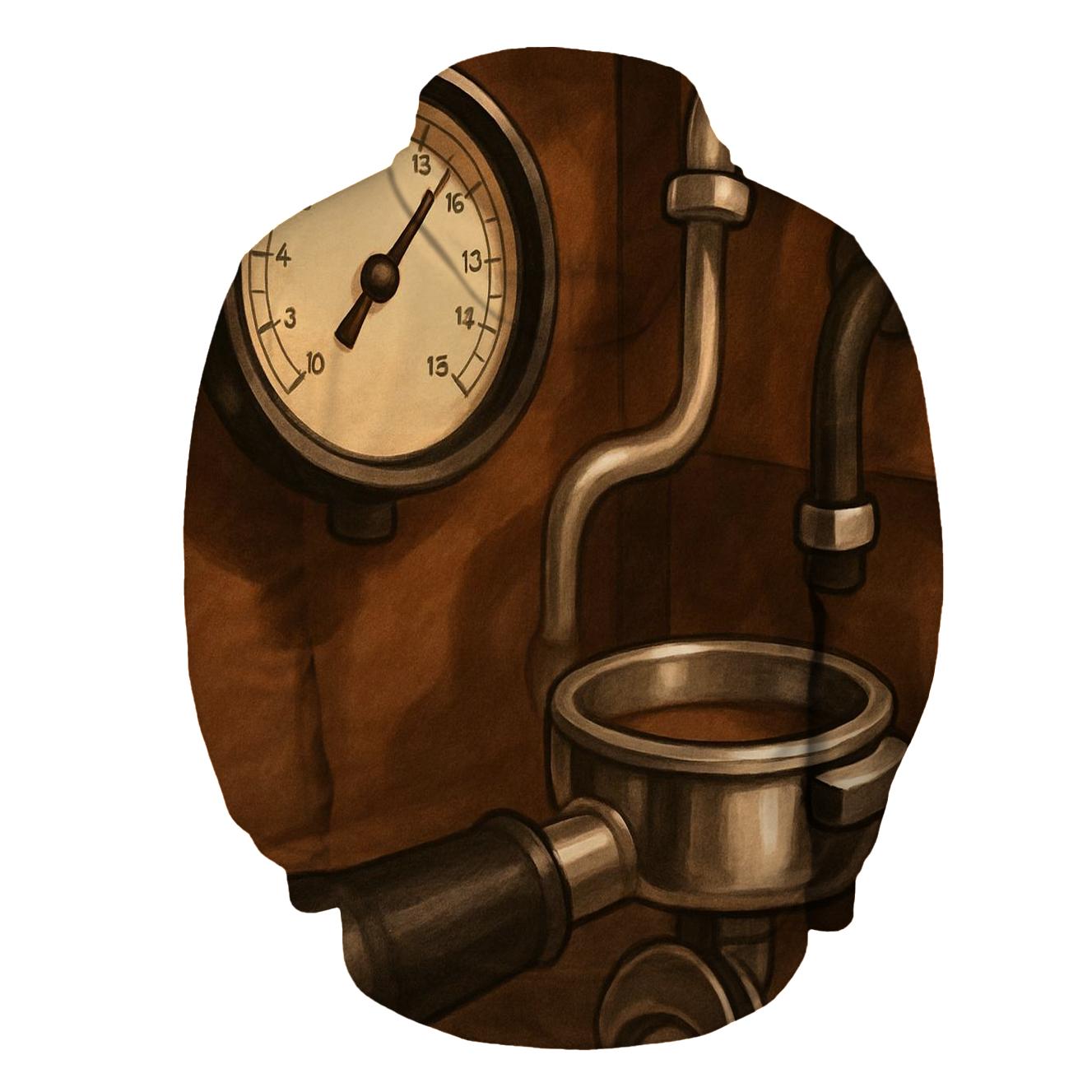 Pressure Gauge Espresso graphic hoodies
