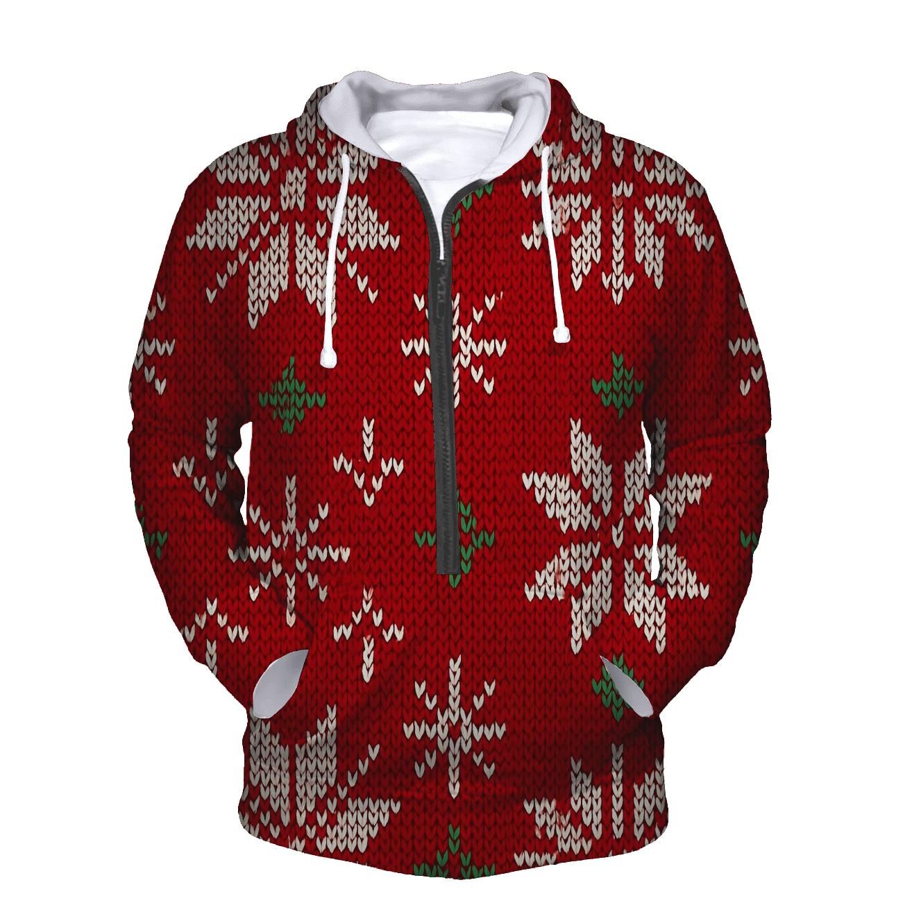 Nordic Star Knit Illusion zip-up hoodies