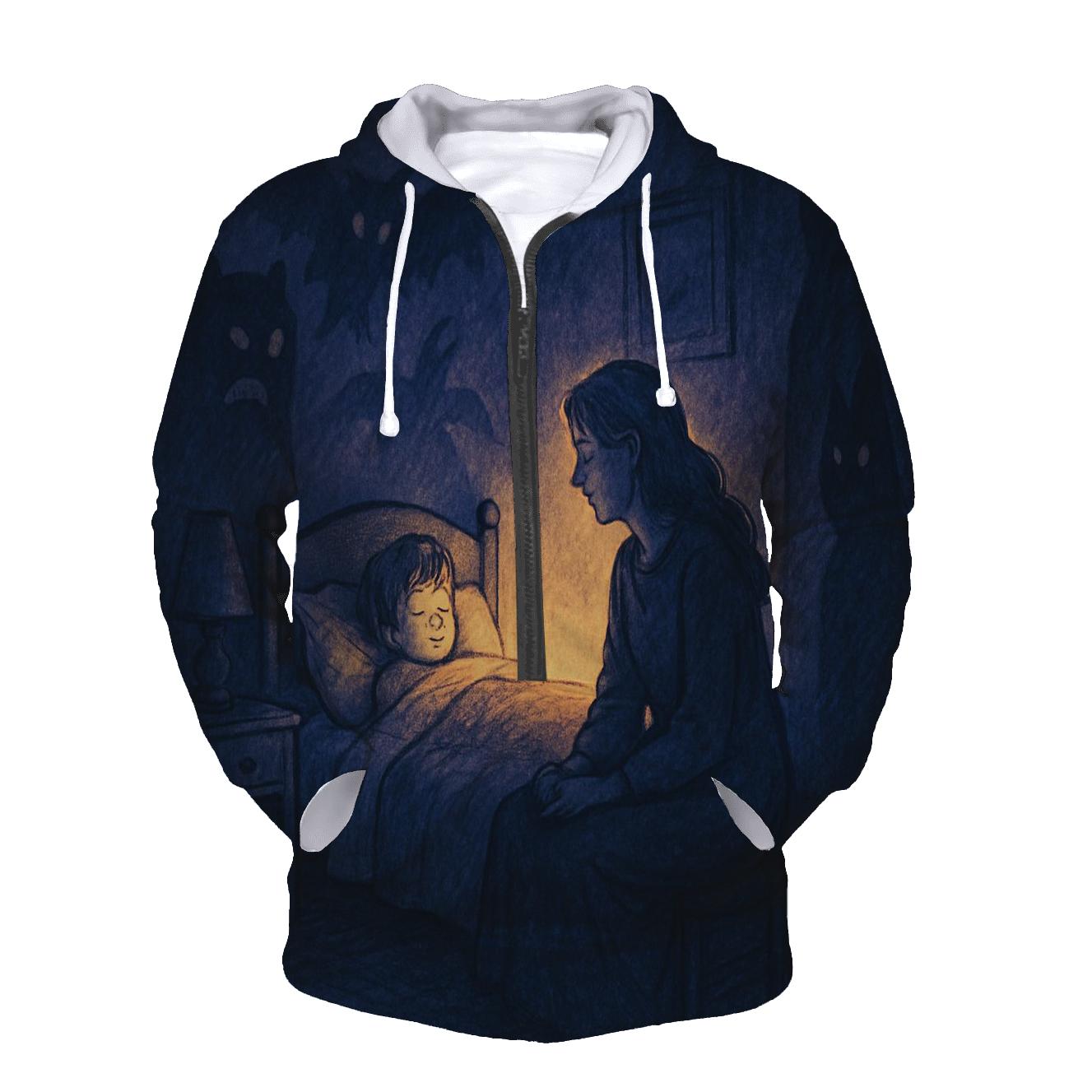 Her Voice That Turns Fear Into Morning Light embroidered hoodies