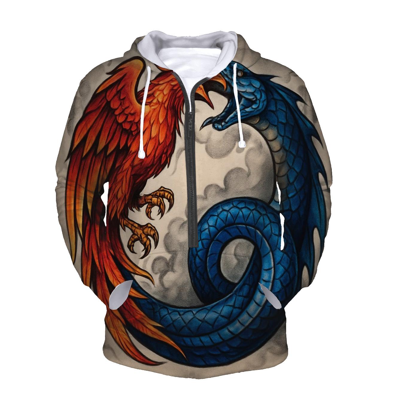 Phoenix Serpent Dual Ouroboros premium hoodies