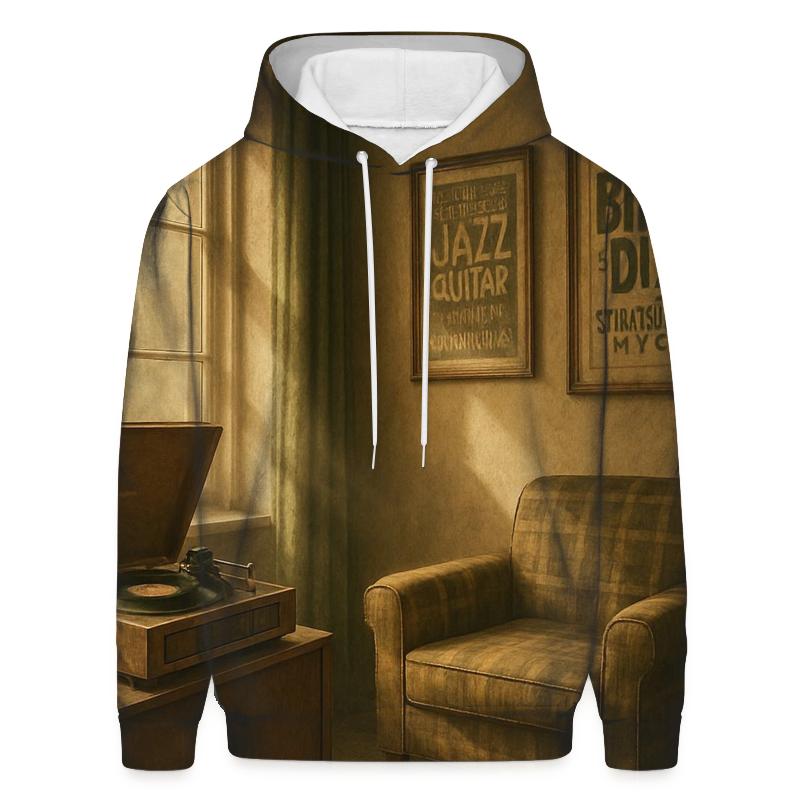 Rustic Vinyl Listening Room designer hoodies